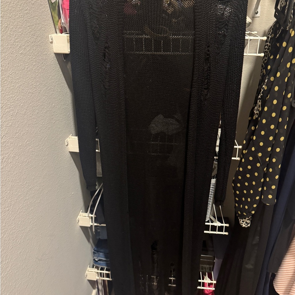 Source Unknown Black Long Cardigan
